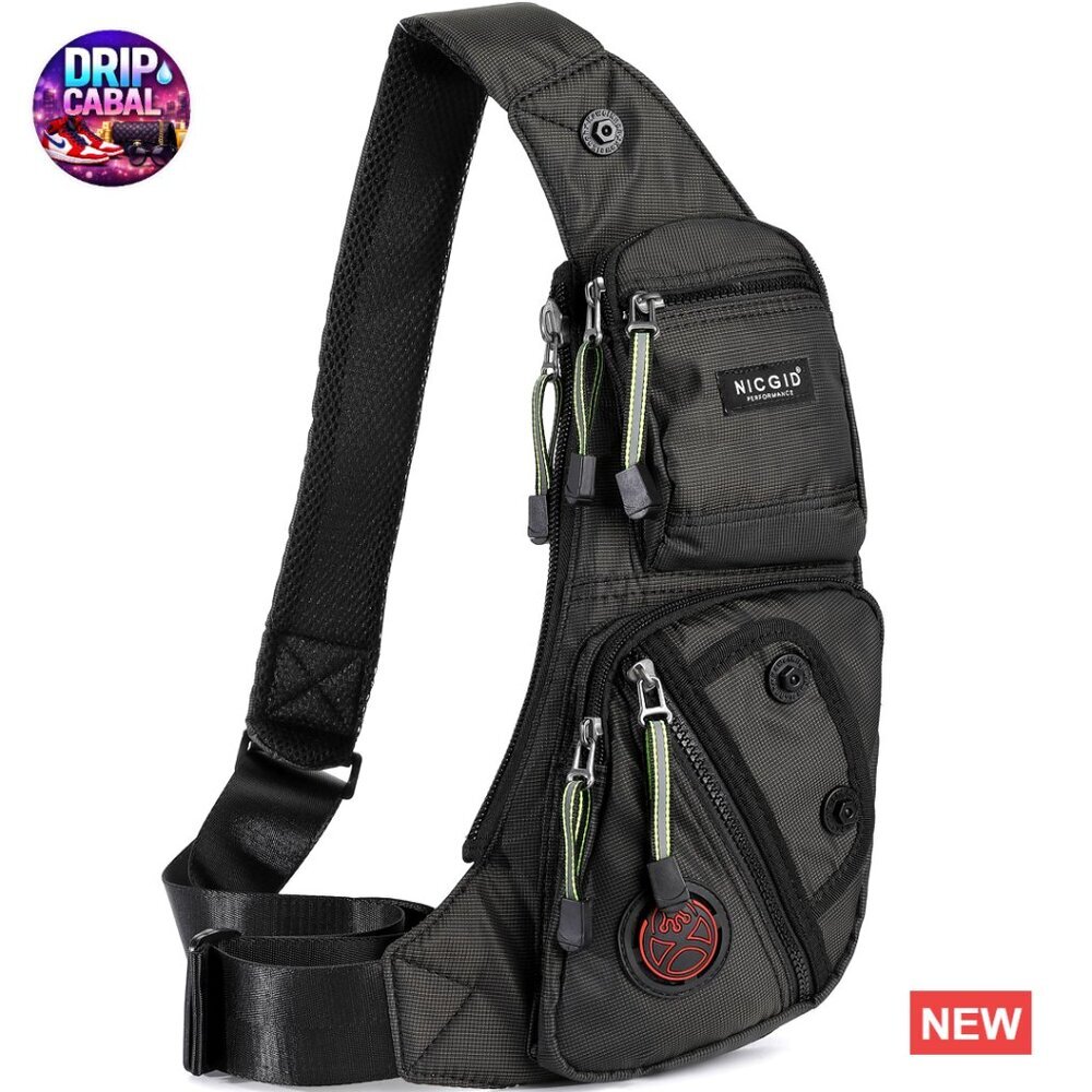 Water-Resistant Nylon Sling Bag Crossbody Backpack Daypack